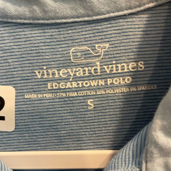 Vineyard Vines Edgartown Polo Shirt Men Small Blue Pima Cotton Blend Preppy Golf - Picture 4 of 9